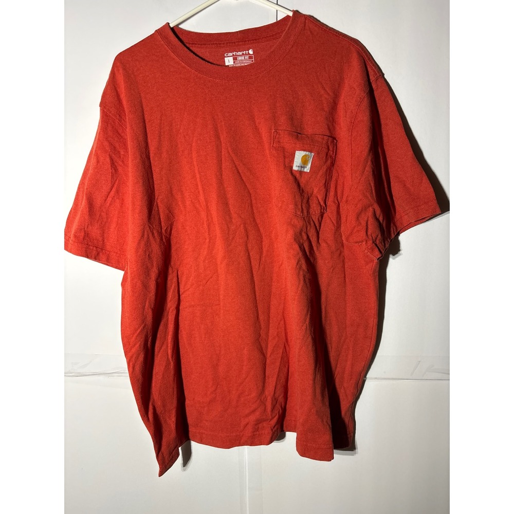 Carhartt Mens Loose Fit Short Sleeve Pocket T Shirt Red Size Large - Picture 4 of 6